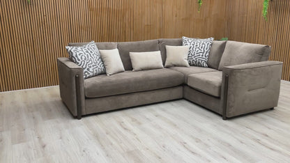 Video tour of the ‘Barney’ espresso velvet sofa, demonstrating the fabric texture, seat depth, and overall lounge comfort.