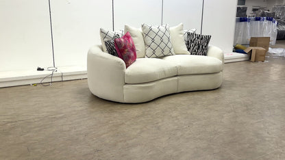 ‘Bow' Ecru Ivory Boucle 3 Seater Sofa