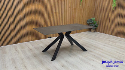 'Kya' Black Sintered Stone Top Dining Table