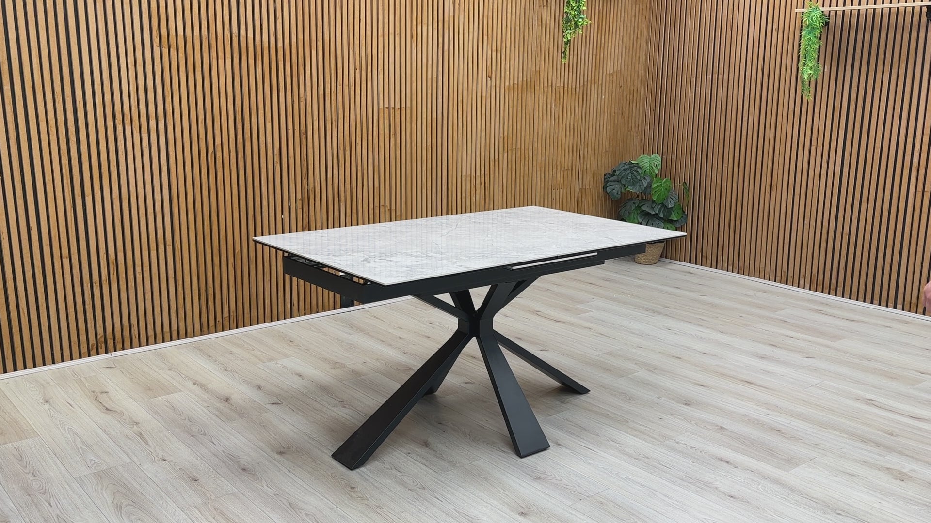 Video preview of the Crete White Ceramic Extending Dining Table.