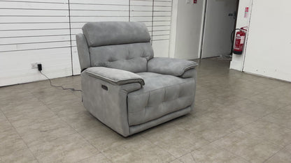 ‘Brescia’ Sfa-Pey-R09 Dove Velvet Power Recliner with Power Headrest