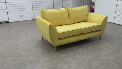'Chico' Lemon Plaza Linen 2 Seater Sofa