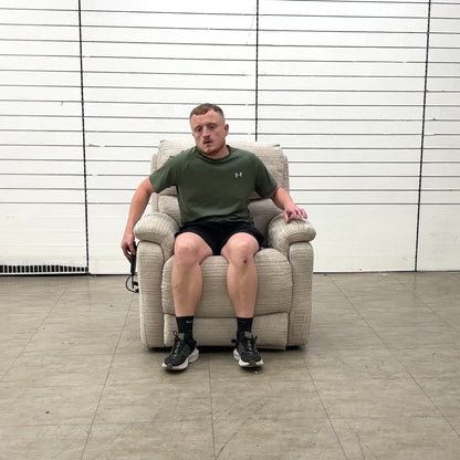 'Evelyn' Nickel Plain Fabric Lift & Rise Power Recliner Armchair