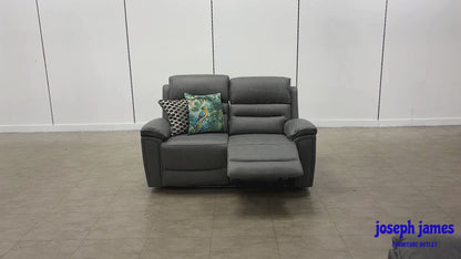 'Azzurri' Grey Endurance Fabric Manual Recliner 2 Seater Sofa