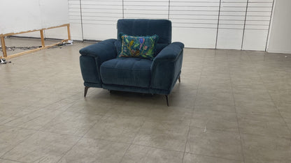 'Lecce' Fab-Can-R330 Steel Blue Fabric Power Recliner Chair with Power Headrest