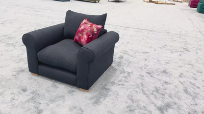 ‘Hugh' Navy Calix Boucle Armchair