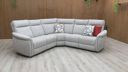 Product video demonstration of the power reclining headrests and smooth recliner mechanism in action.