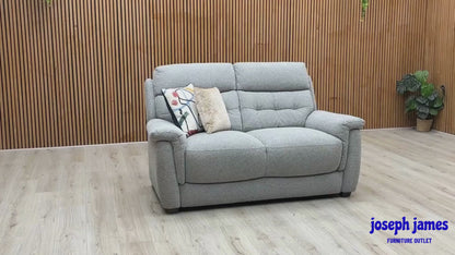 ‘Springer’ Light Grey Fabric 2 Seater Sofa