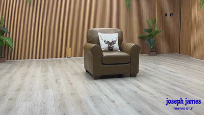 ‘Bailey’ Tan Brown Italian Leather Armchair