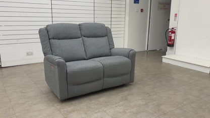 'Lexus' Grey Fabric Power Recliner 2 Seater Sofa
