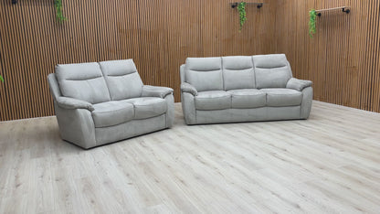 ‘Snug’ Bfa-Ori-R07 Bluish Grey Heavy Duty Suede Fabric 3 + 2 Seater Sofa Set