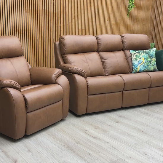 Video of  the 'Kingsbury' Sofa and Chair set, highlighting the sprung seats and luxury fibre back cushions.