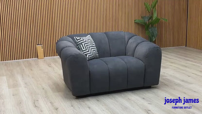 'Rhianna' Manhattan Charcoal 58003 Fabric Cuddler Chair