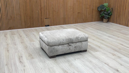 ‘Lush’ Grey Fabric Storage Footstool