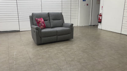 'Ranger' Grey Endurance Fabric Manual Recliner 2 Seater Sofa