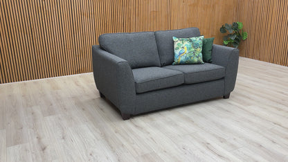‘Orlby’ Charcoal Benita Basket Weave Fabric 2 Seater Sofa