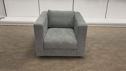 ‘Strand’ Grey Linen Look Chenille All Over Chair
