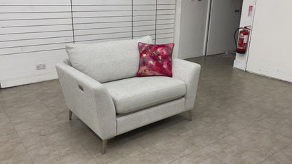 ‘Libby’ Silver Combination Libby Plain Power Recliner Cuddler