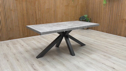 ‘Moon’ Grey Concrete Effect Star Base Dining Table