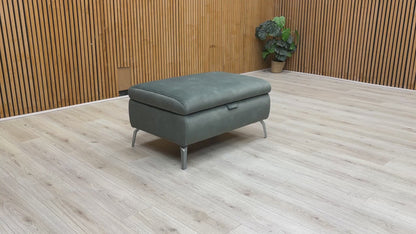 ‘Daytona’ Dexter Fern 43514 Velvet Storage Footstool