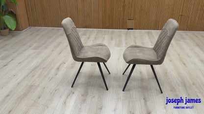 ‘Warrior’ Taupe Fabric Pair of Standard Dining chairs
