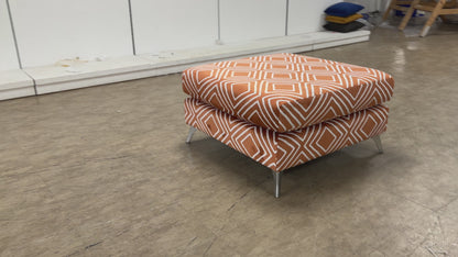 ‘Dawson’ Terracotta Dawson Pattern Large Footstool