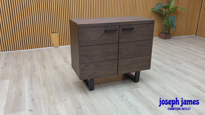 'Mars' Dark Solid Oak 2 Door Small Sideboard