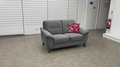 Oak Furnitureland 'Salento' Dark Grey Velvet 2 Seater Sofa
