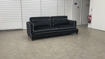 ‘Demure’ Black Demure Velvet 4 Seater Sofa Bed