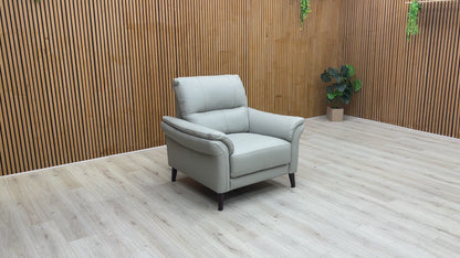 'Winner' Oslo Cat-40/27 Light Grey Leather Armchair