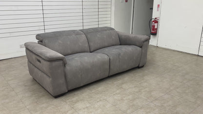 'Inca' Dexter Mocha Velvet 3 Seater Power Recliner Sofa with Power Headrests