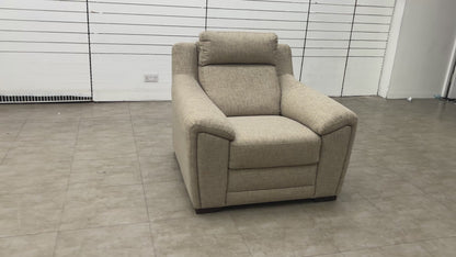 'Tosca' Oatmeal Tight Weave Fabric Armchair