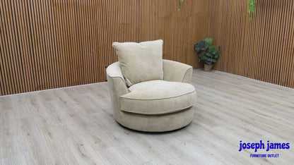 'Legend' Kingston Beige Fabric Swivel Chair