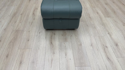 World of Leather 'Moreno' Bv-301e Lake Green Leather Storage Footstool