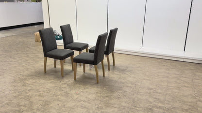 ‘Augusta’ Grey Cowboy Upholstered Dining Chair - Set of 4