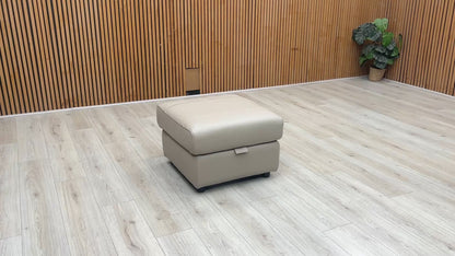 'Sloane' Cat-40/08 Oyster Leather Storage Footstool