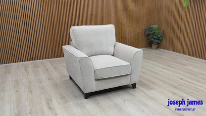‘Legend’ Light Grey Fabric Armchair