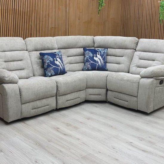 Video preview demonstrating the comfortable, modular nature of the Wilbur Corner Sofa and the manual reclining action.