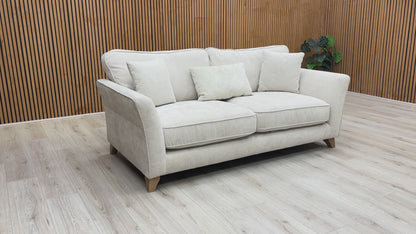 ‘Sarah’ Cream Fabric Formal Back 3 Seater Sofa