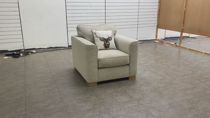 ‘Elora’ Stone Woven Fabric Standard Armchair