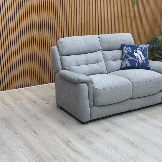 Video preview demonstrating the comfort and scale of the Springer Pewter Fabric 2 Seater Sofa.