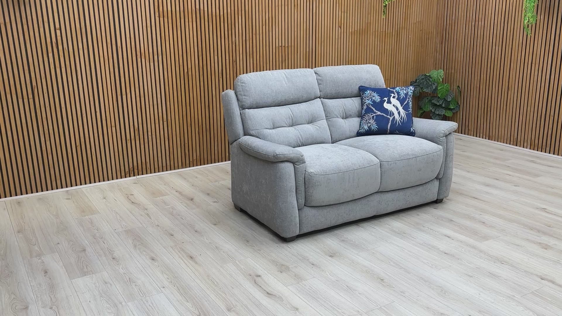Video preview demonstrating the comfort and scale of the Springer Pewter Fabric 2 Seater Sofa.