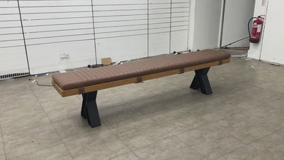 Bodahl 'Terra' 01 Oiled Solid Oak Dining Bench with Cognac Faux Leather Bench Pad 220cm