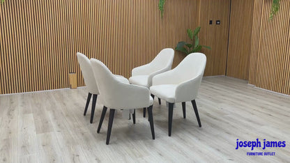 Stone International 'Blade' White Suede Fabric Set of 4 Dining Chairs