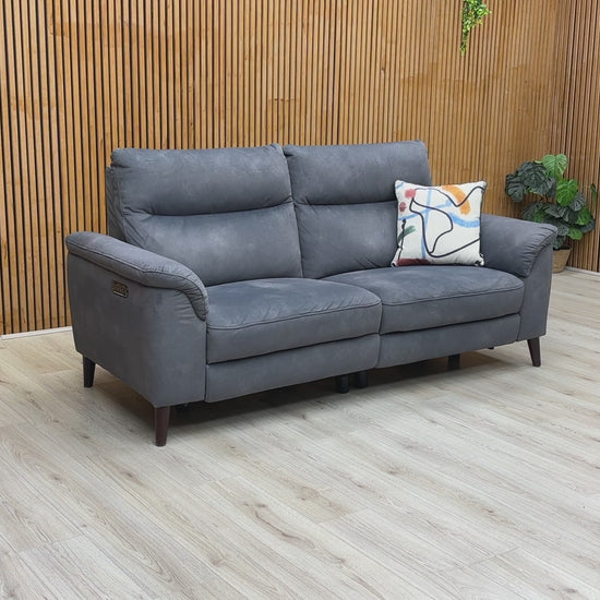 Video demonstrating the smooth electric power recliner operation on the Morgan Dexter sofa.