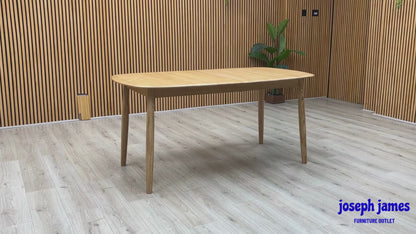 'Stockholm' Light Oak Solid Oak Large Extending Dining Table