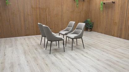 ‘Camino’ Taupe Faux Leather Fixed Dining Chair - Set of 4