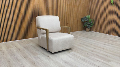‘Aura' Kenzo Cream Dw Velvet Swivel Chair