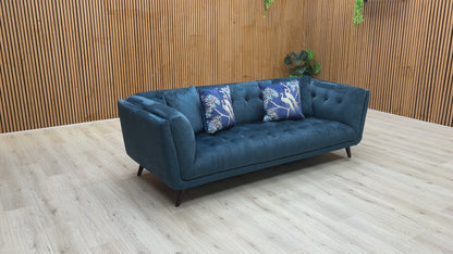 ‘Rene’ Heritage 52000 Airforce Blue Velvet 3 Seater Sofa