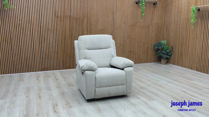 'Fenway' Beige Woven Fabric Manual Recliner Armchair